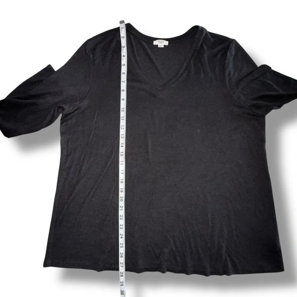 NZT by NIC+ZOE V-Neck Sweet Dreams Long Sleeve Top - XXL Black - Picture 11 of 12